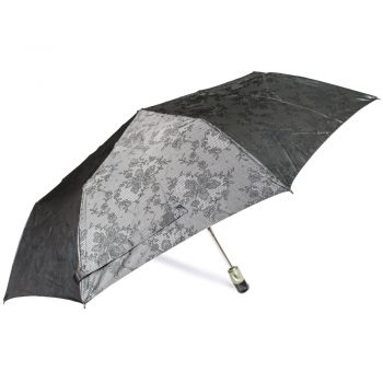Luksusowy, jacquardowy parasol ZEST w ozdobnym pudełku-JACQUARDOWE CIEMNE KWIATY